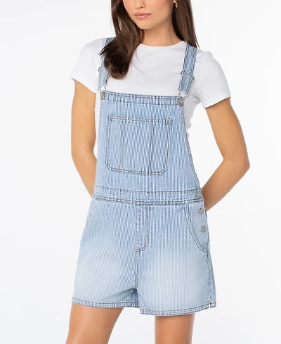 Celebrity Pink Women's Denim Button-Front Shortalls