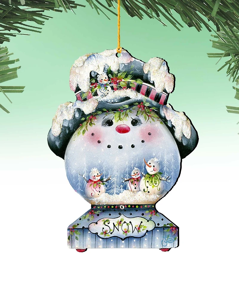 Designocracy Joe Cool Snow Globe Holiday Ornaments, Set of 2