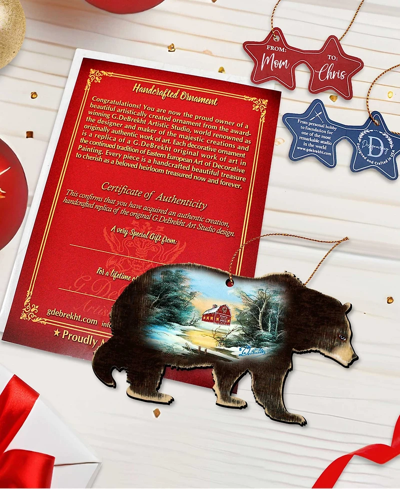 Designocracy Bear Holiday Ornaments, Set of 2