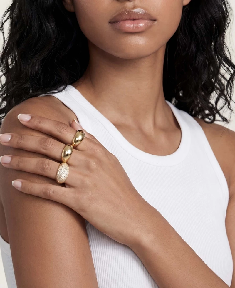 Ettika Timeless Glamour 18k Gold Plated Ring Set