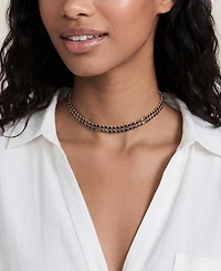 Ettika Two Rows of Crystal Sparkle Choker Necklace