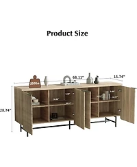 logicfox Modern Scandinavian Storage Sideboard Buffet File Cabinet , 68 inch