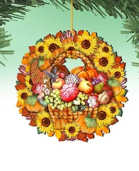 Designocracy Cats Wreath Holiday Ornaments, Set of 2