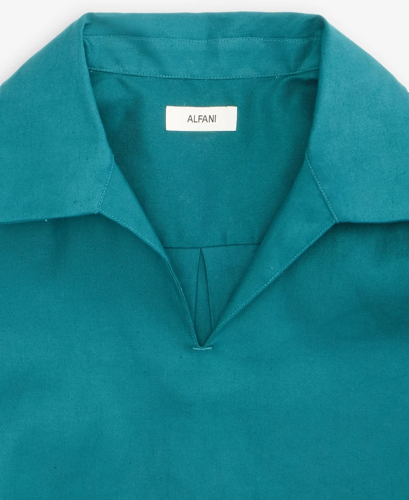 Alfani Men's Short-Sleeve Linen-Blend Johnny Collar Shirt, Macy's Exclusive
