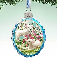 Designocracy Holiday Lambs Mercury Holiday Ornament