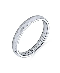 Bling Jewelry Multi Faceted Prism Cut Titanium Band Rings Silver Tone Comfort Fit 3MM