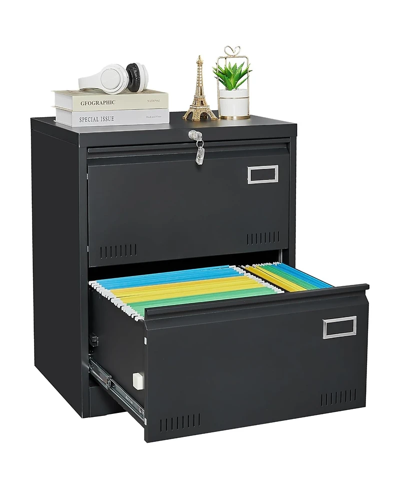 Rainsken 2 Drawer Lateral File Cabinet with Lock