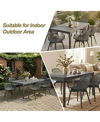 Aoodor Modern Dining Chairs Set of 2, Weather-Resistant Plastic Cafe with Ergonomic Back and Non-Slip Pad, Suitable for Patio, Restaurant