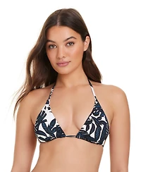 Red Carter Women's Rich and Famous Classic Triangle V-Neck Printed Bikini Top