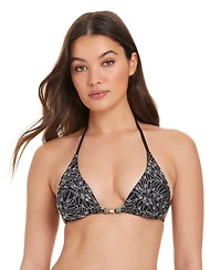 Red Carter Women's V-Neck Embroidered Bikini Top