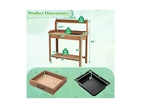 Slickblue Garden Workstation Table with Drawer and Storage Shelves