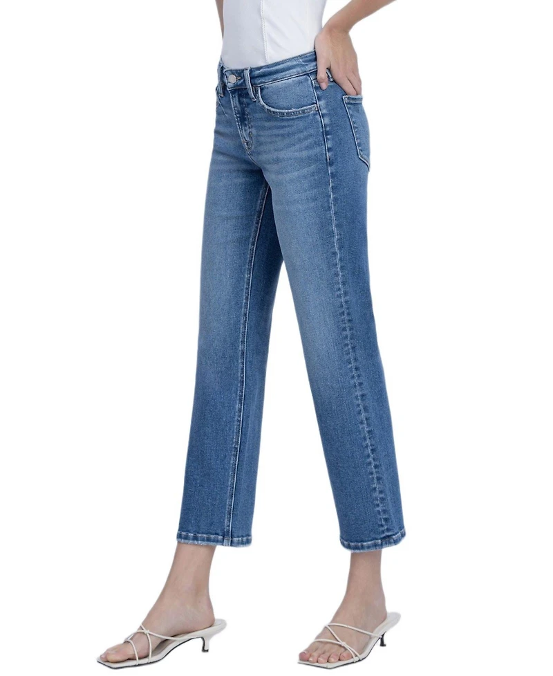 Vervet Women's Mid Rise Ankle Straight Jeans