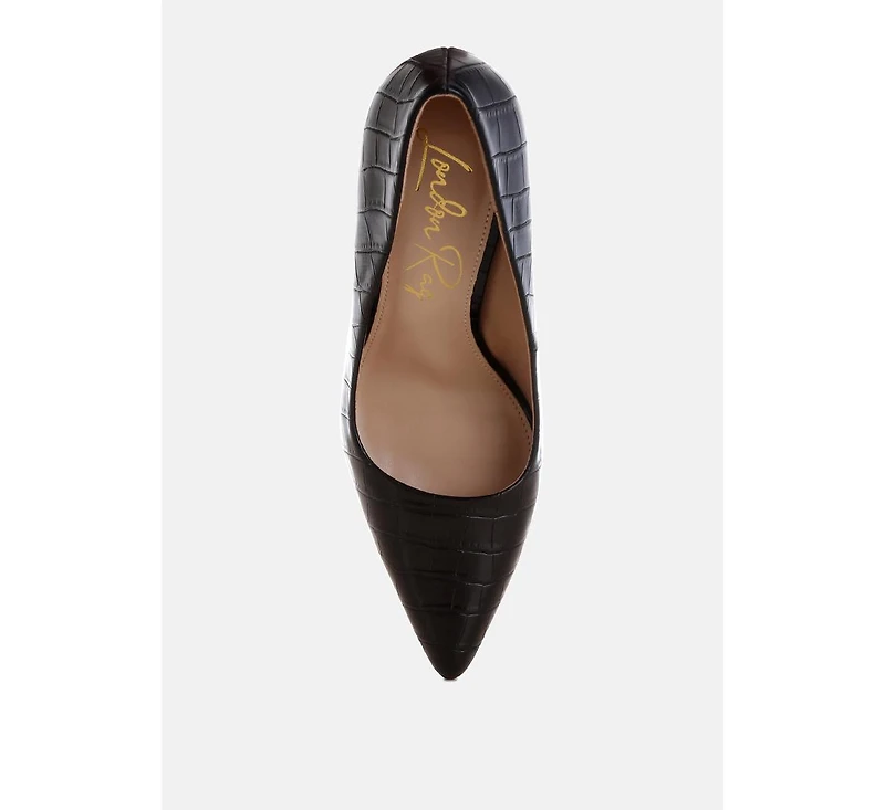 London Rag Women's Scheba Sleek Block Heel Pumps