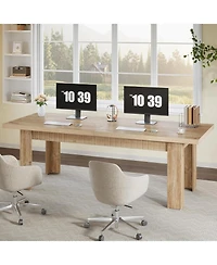Tribesigns 79 Inch Double Desk for Two People, Extra Long Computer, Modern Wooden Desk for Home Office