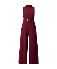 Ivonne Women's Sleeveless High Neck Jumpsuit with Belt