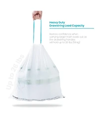 Home Zone Living Code 30R Drawstring Kitchen Trash Bags Custom Fit for 8 Gallon Recycling Bins, 60-Count
