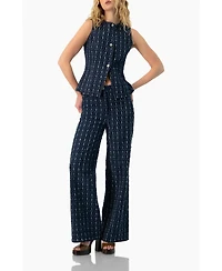 Ivonne Women's Denim Vest with Front Buttons