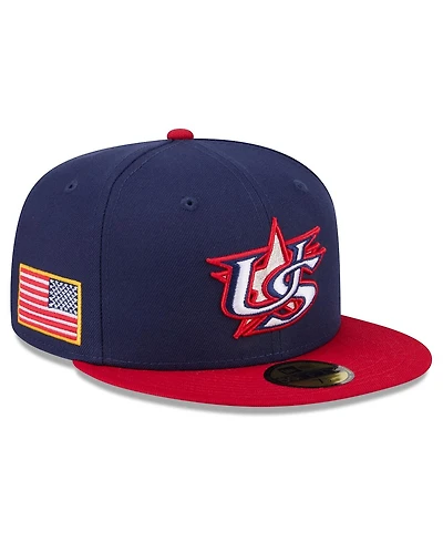 New Era Men's Navy/Red Usa Baseball 2026 World Classic 59FIFTY Fitted Hat
