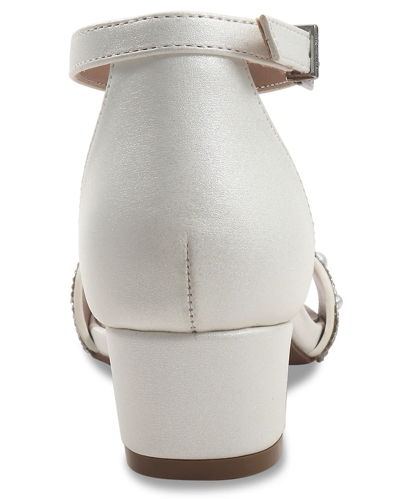 Kenneth Cole Reaction Girls' 1-13 Farah Embellished Block Heel Sandals