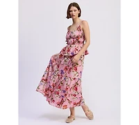 En Saison Women's Celeste Printed Pull-On Maxi Skirt