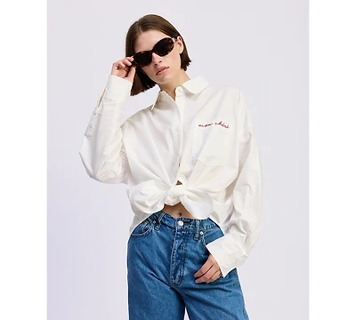 En Saison Women's Long-Sleeve Oversized Collared Shirt