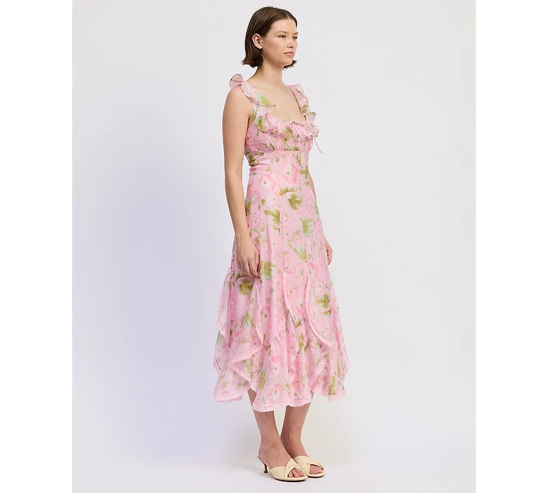En Saison Women's Sleeveless Scoop Neck Wrenley Midi dress
