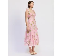 En Saison Women's Sleeveless Scoop Neck Wrenley Midi dress