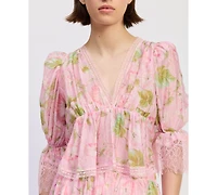 En Saison Women's 3/4-Sleeve V-Neck Top