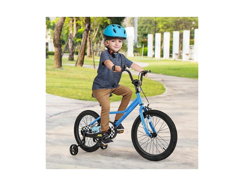 Hongge 18 Inch Kids Bike with Removable Training Wheels for 4-8 Years Old