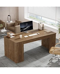 Tribesigns Modern Executive Desk, 63-Inch Large Office Computer Desk, Study Writing Table Workstation