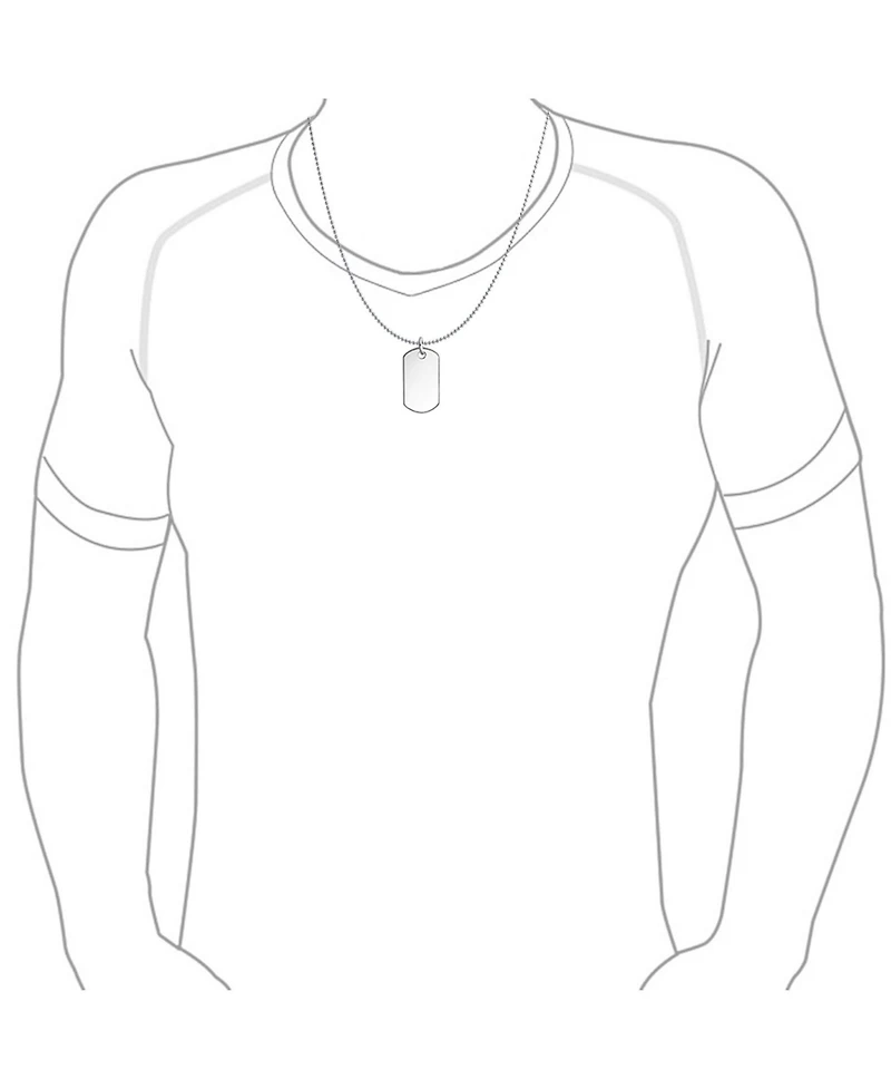 Bling Jewelry Plain Blank Army Style Dog Tag Pendant Necklace