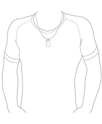 Bling Jewelry Plain Blank Army Style Dog Tag Pendant Necklace