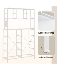 gaomon 12-Drawer Dresser with Power Outlet & Open Shelves - Led Light Wood Top Metal Frame Fabric Dresser for Bedroom, Hallway