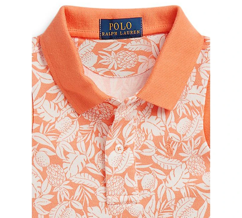 Polo Ralph Lauren Girls' 2T-6X Pineapple Faux-Wrap Mesh Dress