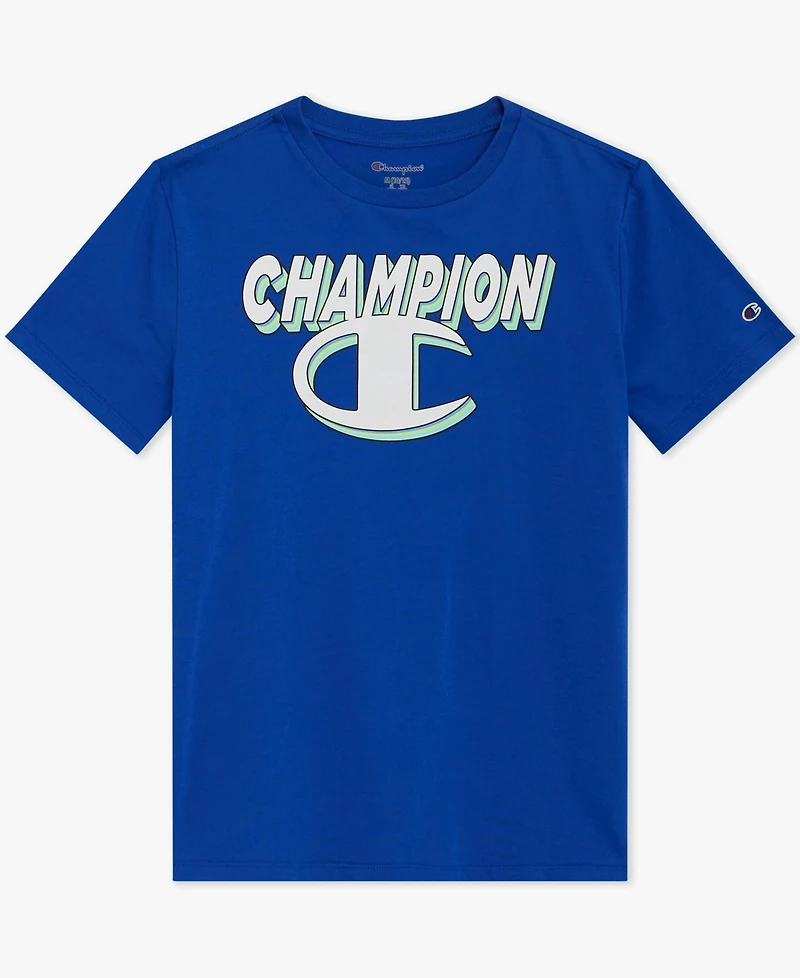 Champion Boys' Short-Sleeve Round Neck Graphic T-Shirt
