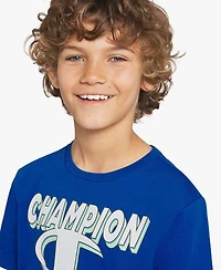 Champion Boys' Short-Sleeve Round Neck Graphic T-Shirt