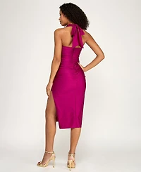 Katia Rae Junior's Halter V-Neck Midi Dress