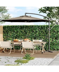 gaomon 10ft Cantilever Hanging Patio Umbrella with Crank & Cross Base