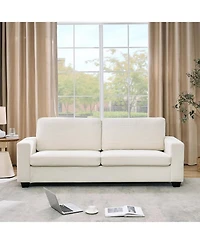 Gaomon 83" Comfy 3-Seater Corduroy Couches, Modern Upholstered Sofa with Wide Armrests, Cloud Couch with Deep Seat Sofa, Home Sofas for Living Ro