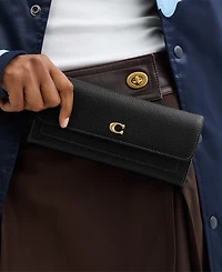 Coach Mila Leather Long Flap Wallet