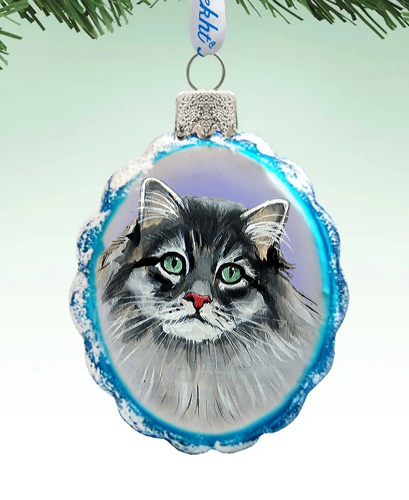 Designocracy Siberian Forest Cat Mercury Holiday Ornament