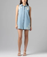 Blank Nyc Women's Embroidered Sleeveless Flared Swing Dress