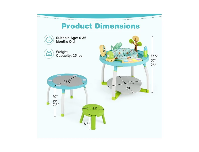 Slickblue Toddler 5-in-1 Baby Activity Center with Bounce Seat & Toys