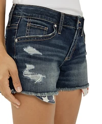 Silver Jeans Co. Women's Boyfriend Mid Rise Americana Luxe Stretch Shorts