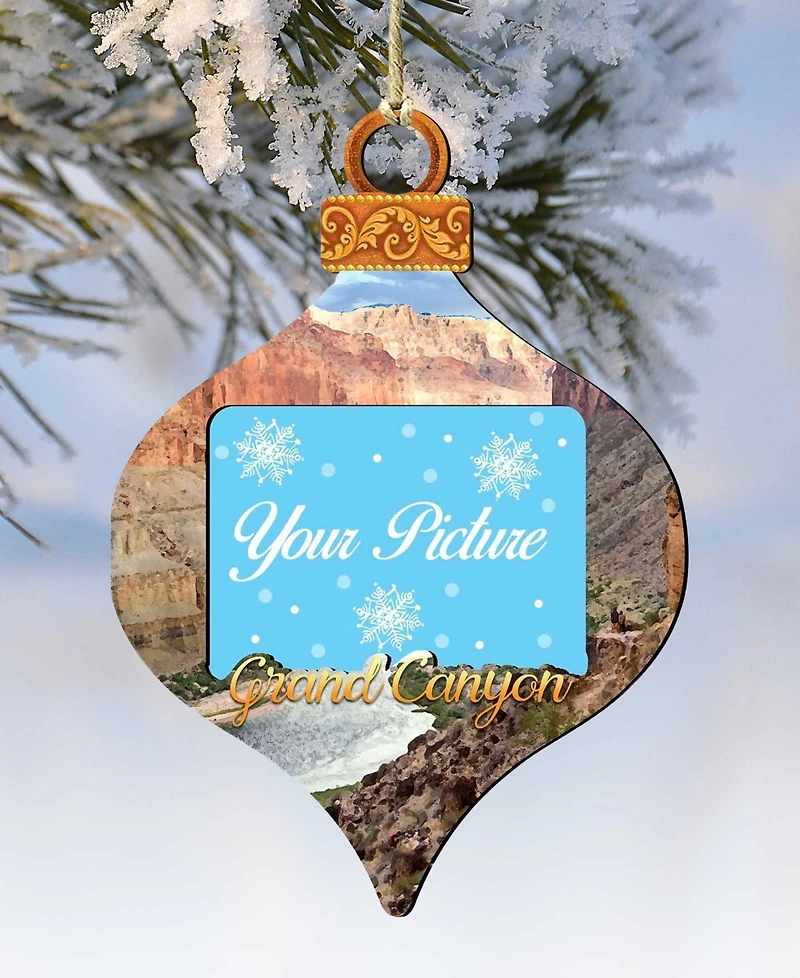 Designocracy Canyon Picture Frame Ornament, Set of 2