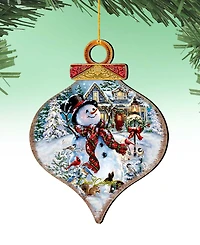 Designocracy An Old Fashioned Christmas Drop Wooden Ornaments, Set of 2