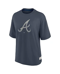 Fanatics Women's Blue Atlanta Braves Oversized Elements Raw Edge Future Ground T-Shirt
