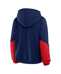 Fanatics Women's Navy Atlanta Braves Oversized Time to Win Pullover Hoodie