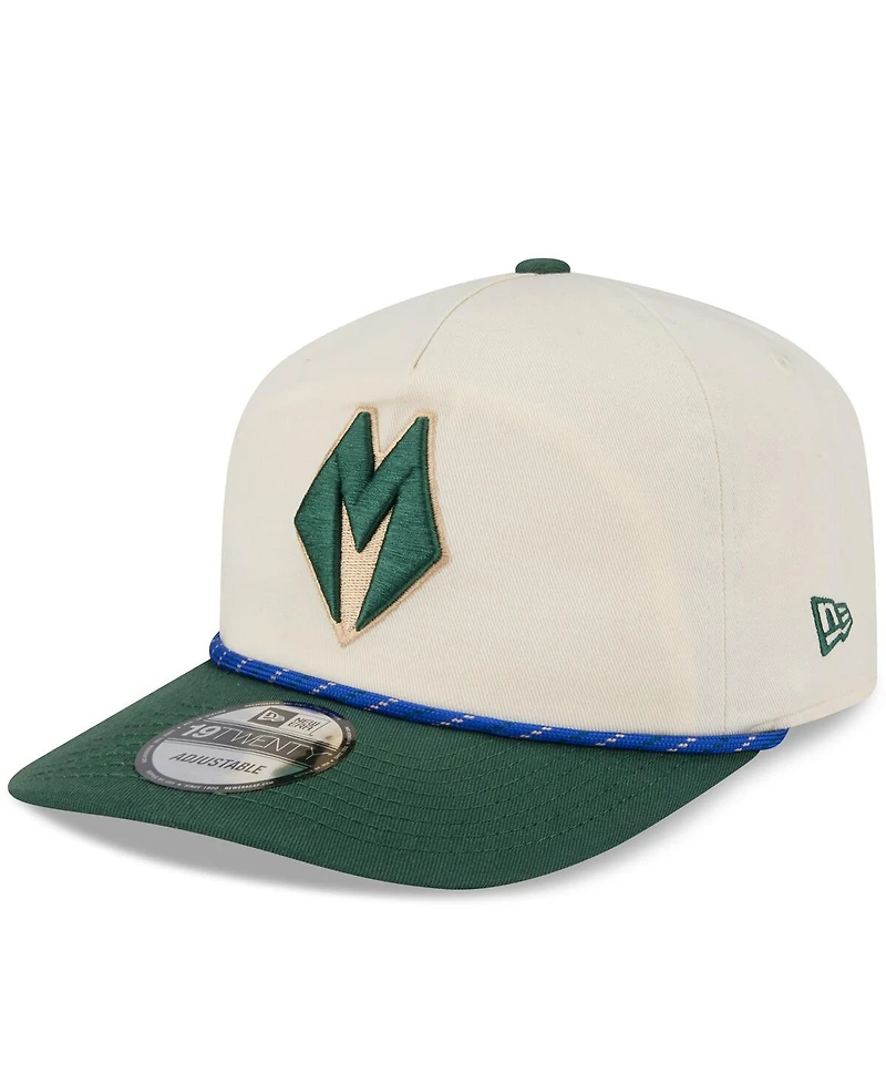 New Era Men's Cream/Hunter Green Milwaukee Bucks 2025/26 City Edition 19TWENTY Adjustable Hat