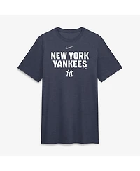 Nike Men's Heather Navy New York Yankees Stacked Tri-Blend T-Shirt